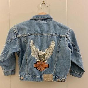 Vintage Harley Davidson light denim jean jacket